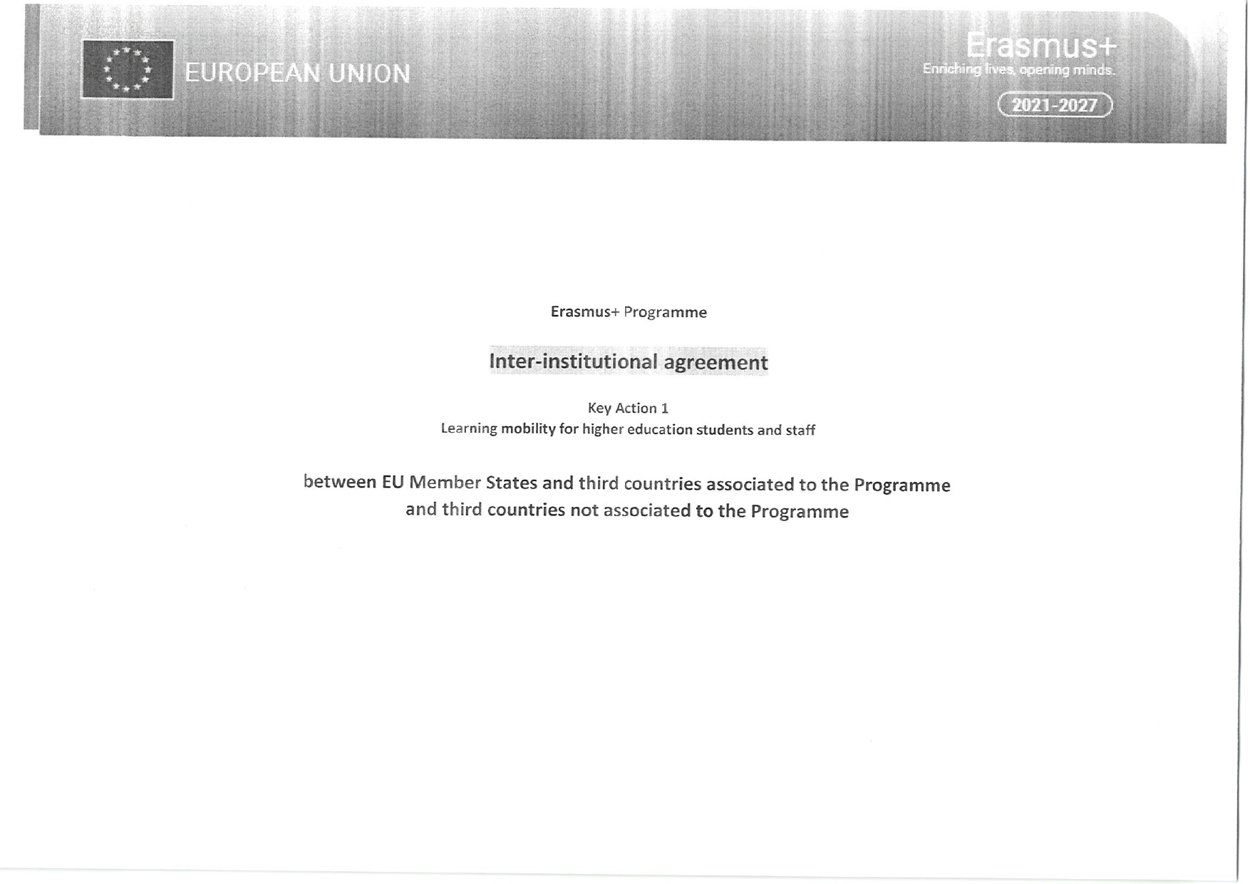 Erasmus+ Agreement 1